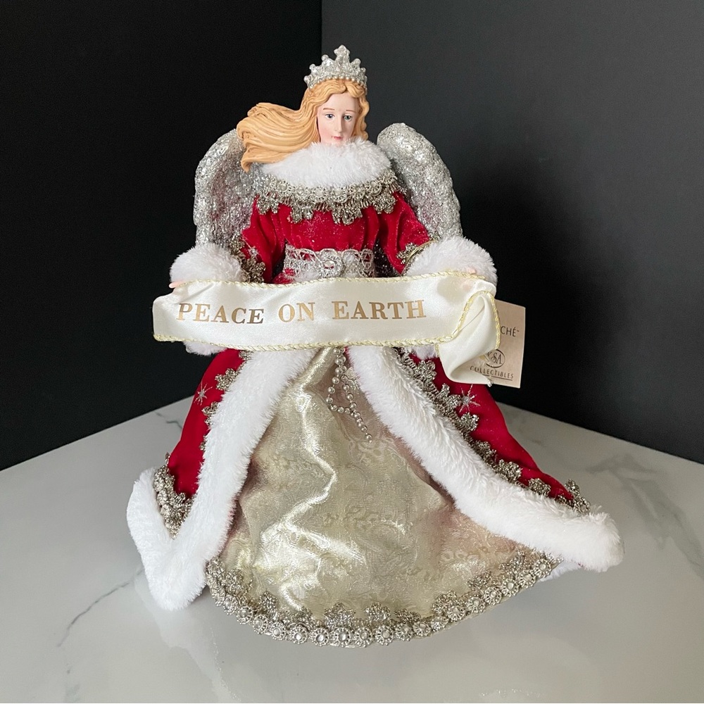 "Peace on Earth" Fabriche Angel Tree Topper by Kurt Adler